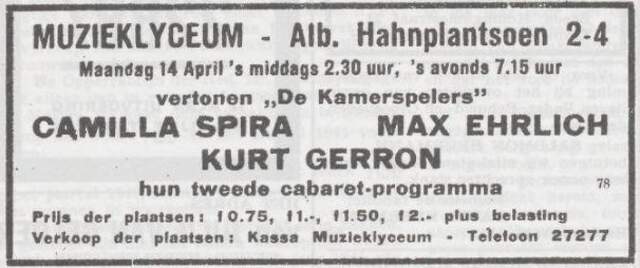 Advertentie Cabaret