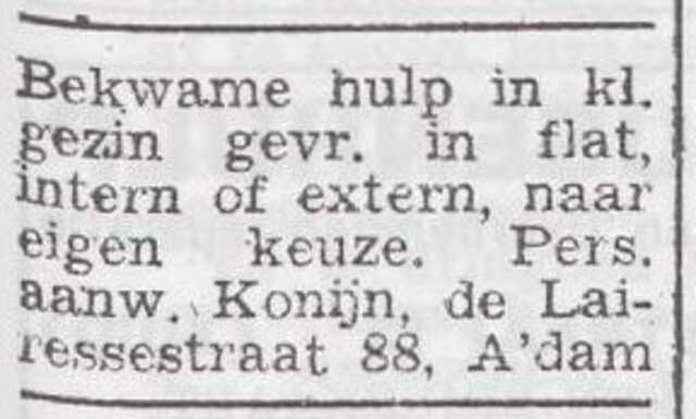 Advertentie van Julie Konijn-Prins