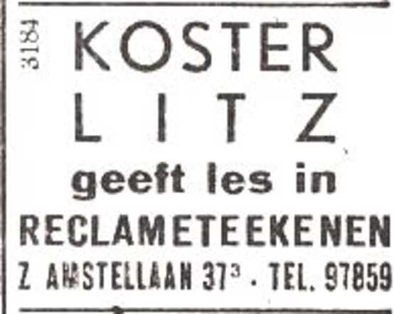 Advertentie van reclametekenaar Rudolf Kosterlitz