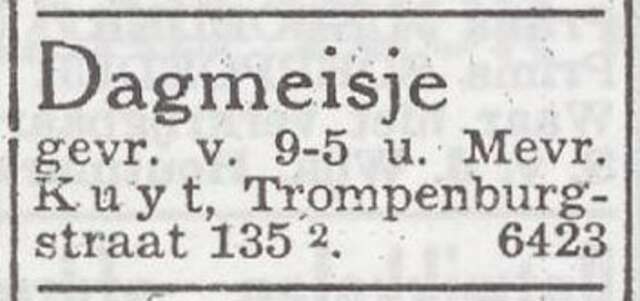 Advertentie van Sientje Kuijt-Verdoner