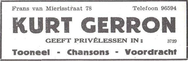 Advertentie van Kurt Gerron