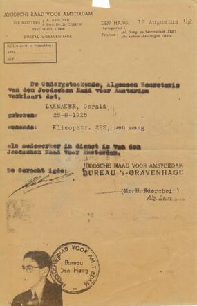 Verklaring Joodsche Raad