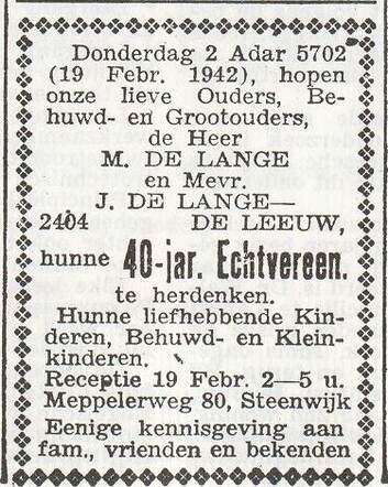 Gezin Marcus de Lange