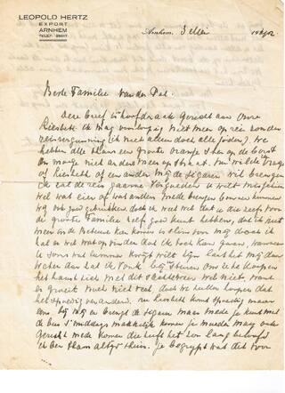 Letter Leopold Hertz