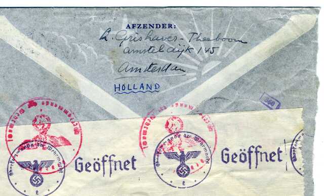 Envelope from Leentje Grishaver-Theeboom