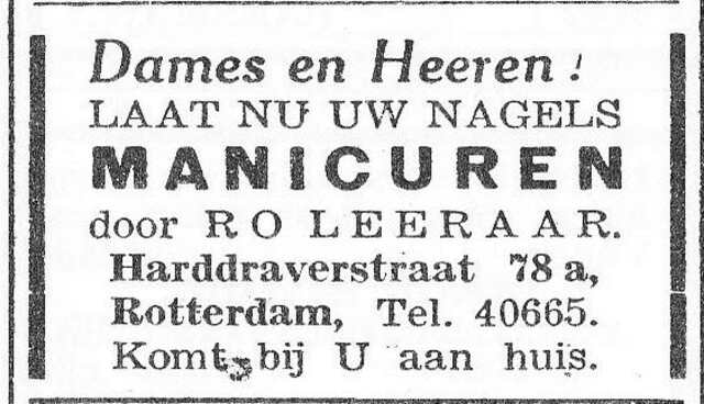 Advertentie van Rosa Leeraar