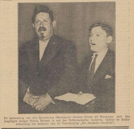 Leeuwarder Nieuwsblad goedkoop advertentieblad 6 juli 1933, dag, pag. 5. Simon Bromet met Gershon Sirota.