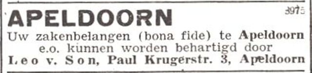 Advertentie  van Leo van Son