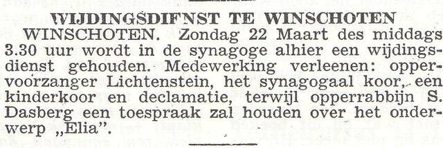 Oppervoorzanger Lajb Sobol Lichtenstein te Winschoten
