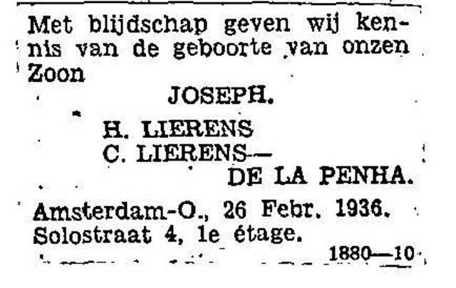 Blijde kennisgeving van de geboorte van Joseph.
