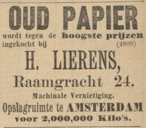 Hartog Lierens. 03-03-1894, Algemeen Handelsblad.