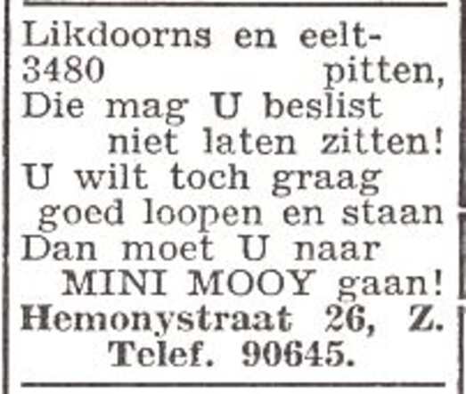 Advertentie van Mina Flora Mooij