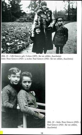 Lilli Gerson-Cohen en haar zoons Peter en Paul