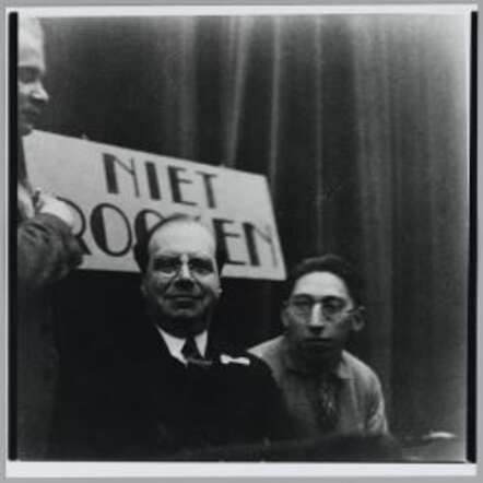 Lion Nordheim (rechts) met prof. dr. David Cohen, 1935