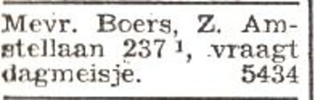 Advertentie van het gezin Levie Boers
