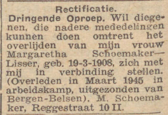 Margaretha Schoemaker-Lisser