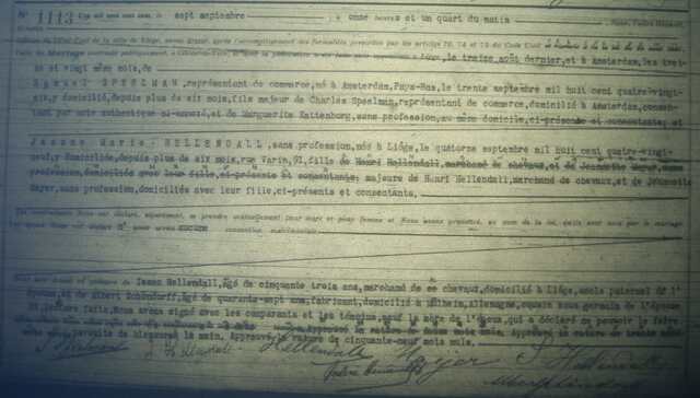 MARIAGE_SPEELMAN-HELLENDALL_Liège_7_septembre_1911_Liège