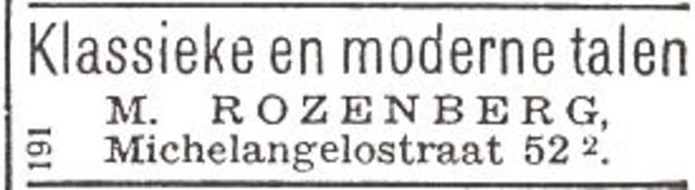 Advertentie van Maria Rozenberg