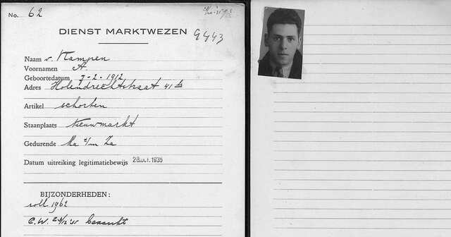 Marktkaart van Abraham van Kampen datum toekenning 28 oktober 1935