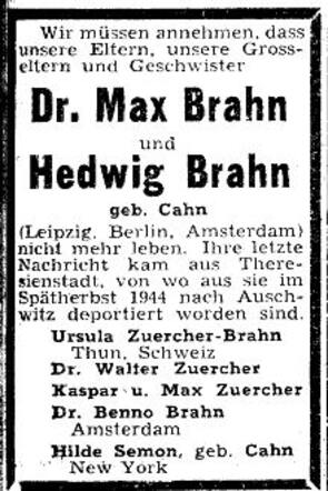 Max en Hedwig Brahn