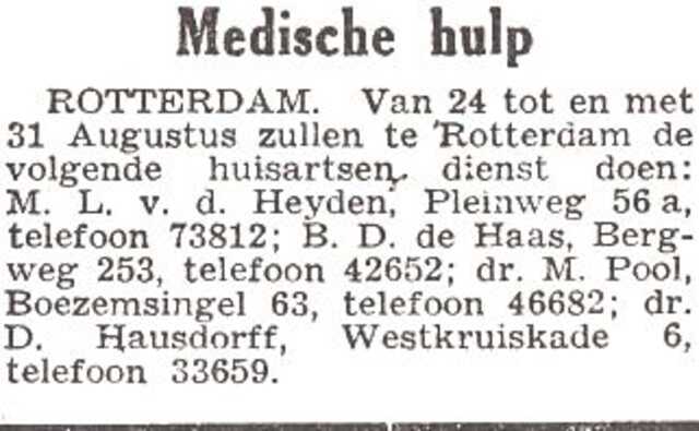 Mededeling van Rotterdamse artsen