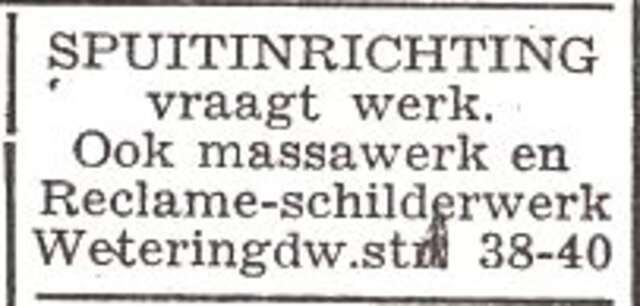Advertentie van autoschilder Jacob Mechanicus