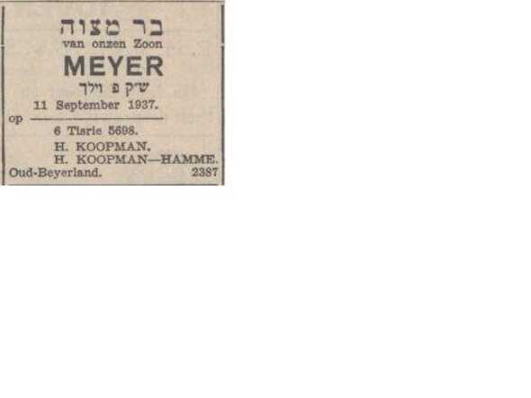 Bar Mitswa van Meyer