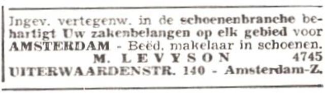 Advertentie van Meyer Levijson