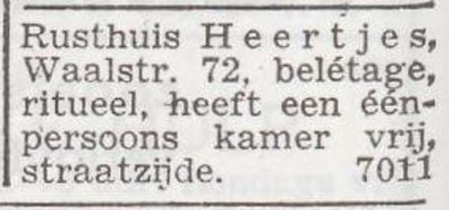 Advertentie van Marcus Hartog Heertjes
