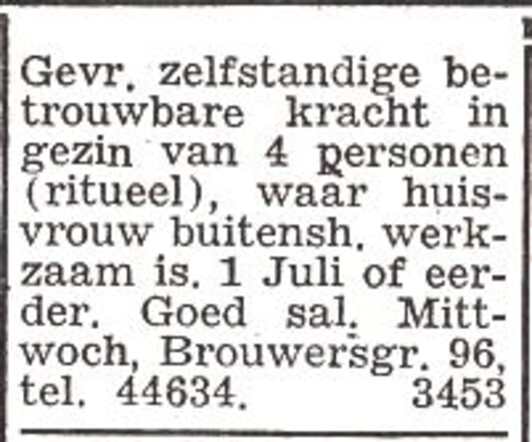 Advertentie van het gezin Mittwoch