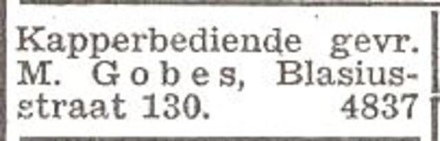 Advertentie van kapper Mozes Gobes