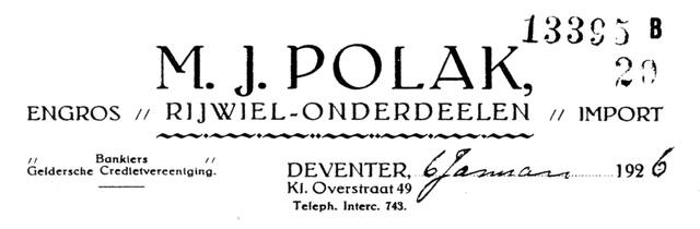 Moos Polak-briefhoofd 1926