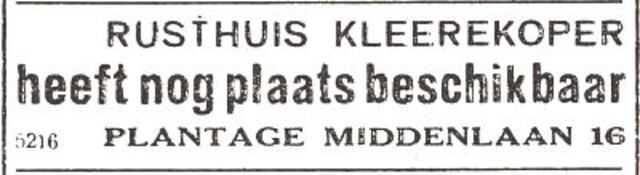 Advertentie van Isaäc Naphtalie Kleerekoper
