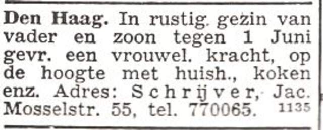 Advertentie van Nardus Schrijver