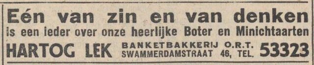 Nieuw Israëlietisch Weekblad, 19 februari 1932, daged., pag. 4. Adv. Hartog Lek.
