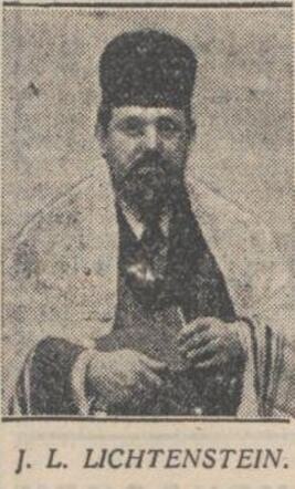 Nieuw Israëlietisch Weekblad 24 augustus 1934, pag. 5. (dageditie). Lajb Lichtenstein.
