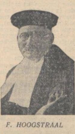 Nieuw Israëlietisch Weekblad 3 mei 1935, pag. 5. Voorganger Frederik (Freerk) Hoogstraal.