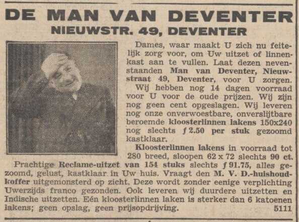Nieuw Israëlietisch Weekblad 9 april 1937, pag. 4. Kastklaar: adv. Samuel (Sam) Noach.