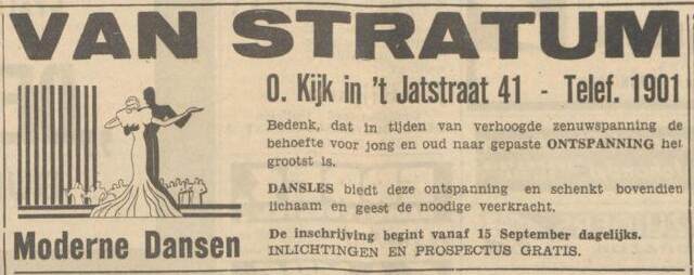 Nieuwsblad van het Noorden, 11 september 1939, dag, pag.11. Adv. Simon van Stratum.