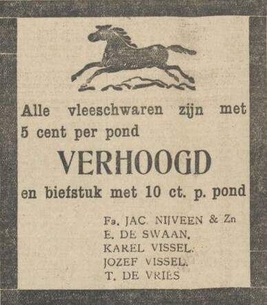 Nieuwsblad van het Noorden 15 augustus 1930, dag, pag. 14.  Adv. Efraim de Swaan e.a.