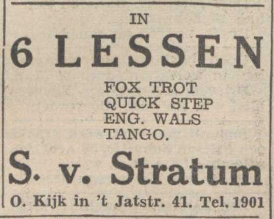 Nieuwsblad van het Noorden, 24 juni 1938, dag, pag. 7. Adv. Simon van Stratum.