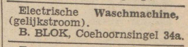 Nieuwsblad van het Noorden, 28 april 1941, dag, pag. 7. Adv. gezin Abraham Blok.
