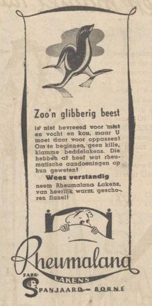 Nieuwsblad van het Noorden, 7 oktober 1938, pag. 20. Adv. Textielfabriek Spanjaard te Borne.