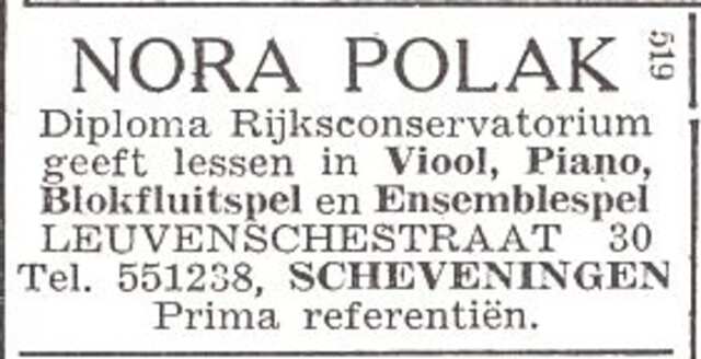 Advertentie van Leonora Cerine Polak
