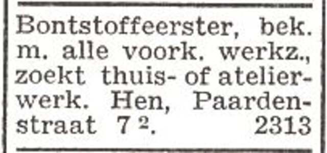 Advertentie van Olga Hen-Karai