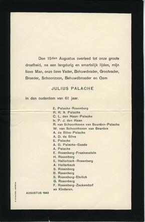 In Memoriam for Julius Palache