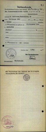Overlijdensakte Isidore Ephraim