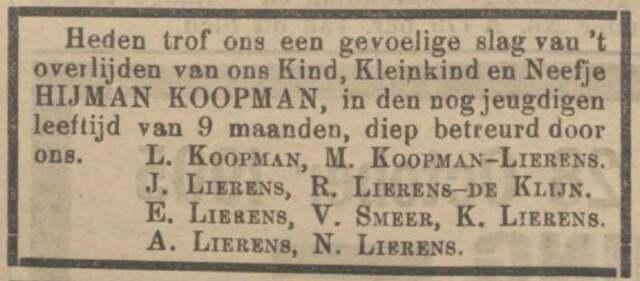 Kind, Kleinkind en Neefje Hijman Koopman. 27-10-1905, NIW.
