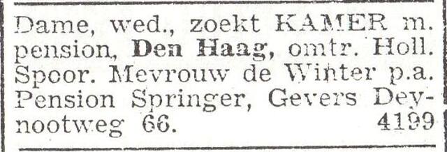 Advertentie van Pension Eliazar Springer