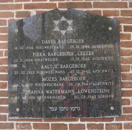 Plaquette Synagogue Nieuweschans